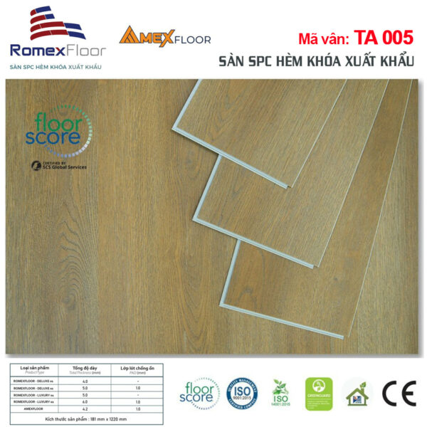 Sàn nhựa hèm khóa Romex Floor TA005