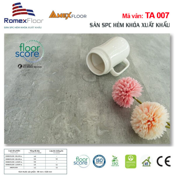 Sàn nhựa hèm khóa Romex Floor TA007