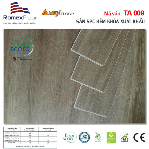 Sàn nhựa hèm khóa Romex Floor TA009