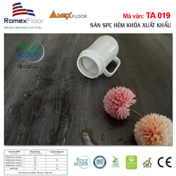 Sàn nhựa hèm khóa Romex Floor TA019