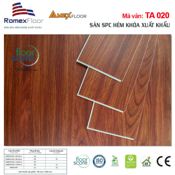 Sàn nhựa hèm khóa Romex Floor TA020
