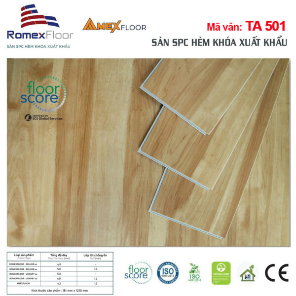 Sàn nhựa hèm khóa Romex Floor TA501