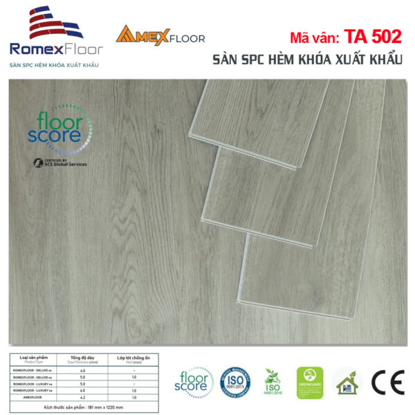 Sàn nhựa hèm khóa Romex Floor TA502